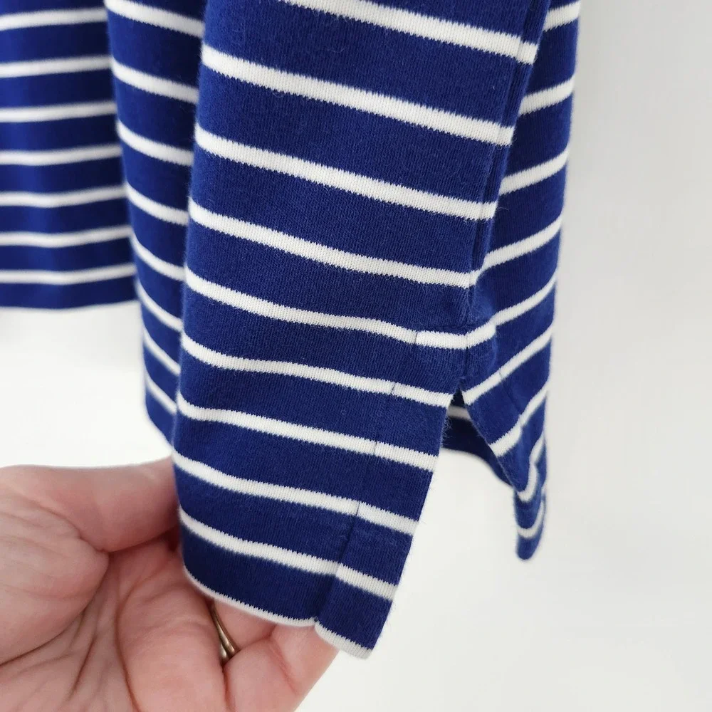 Polo Ralph Lauren Navy Striped Polo Shirt Mens XL Cotton Nantucket Prep Pony